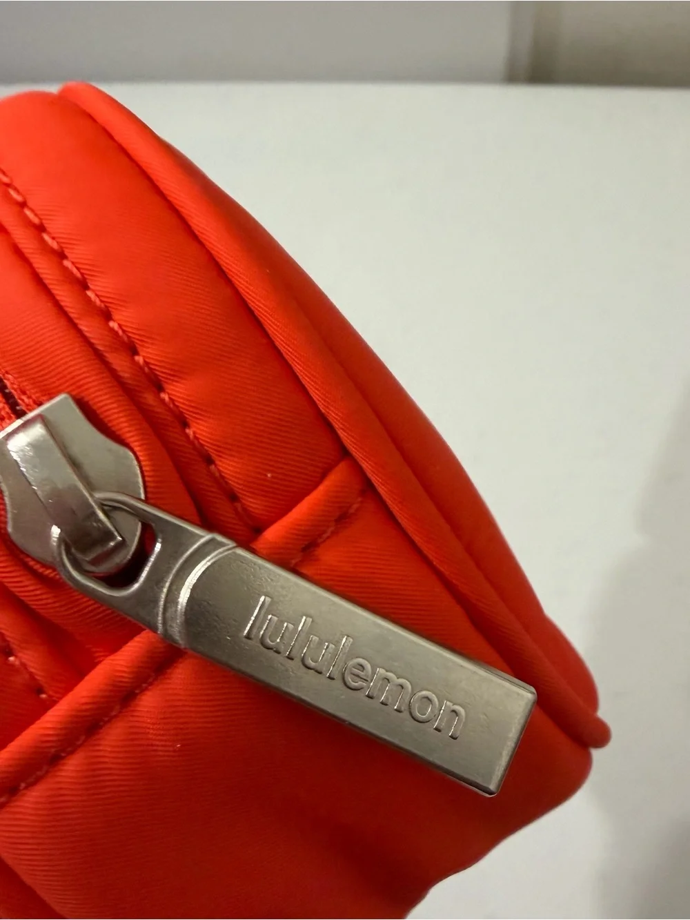 lululemon athletica Bright Red Round Zip Pouch with Carry Loop